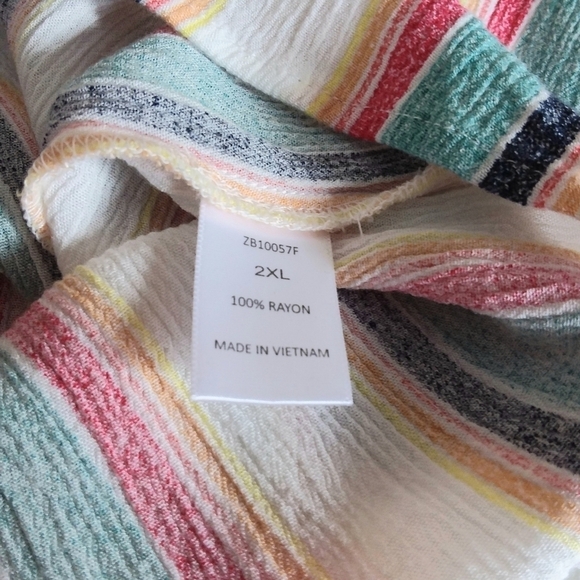 Zenobia Women's Striped High-Low Button Front Shirt - Picture 6 of 6